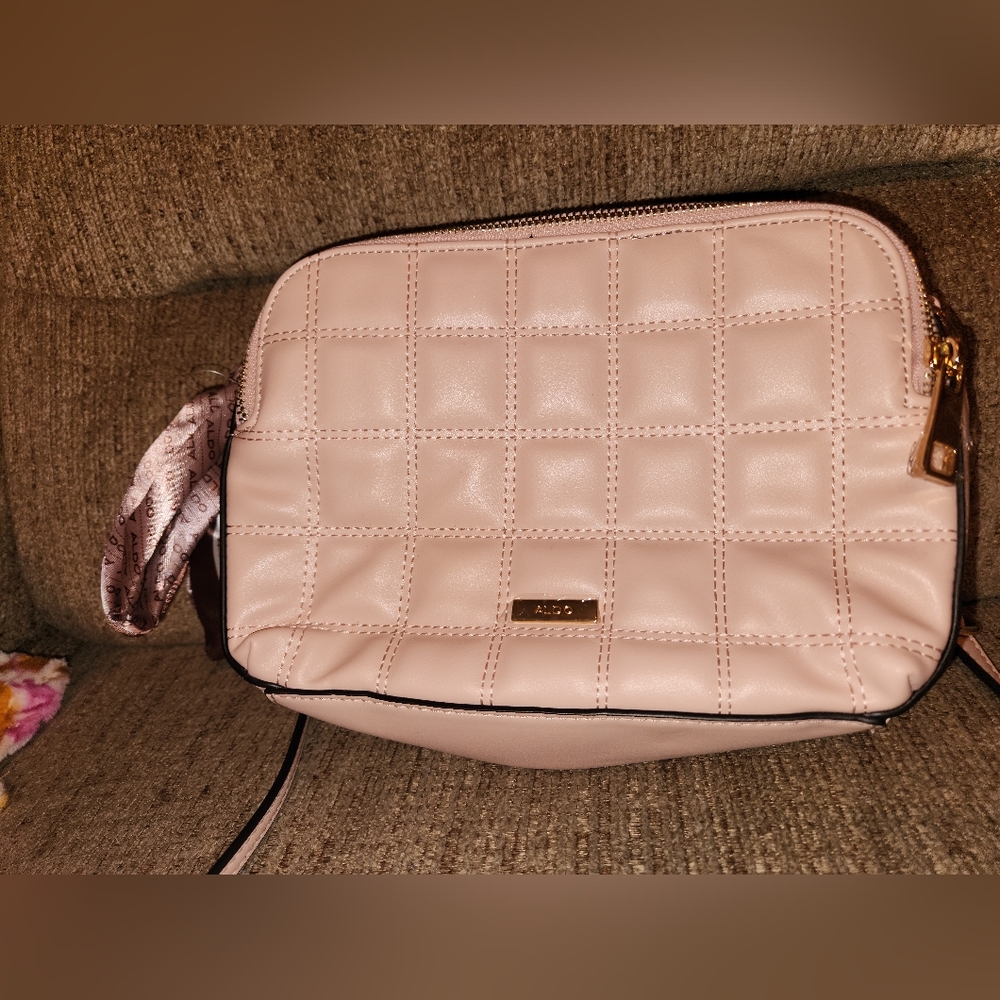 Blush Pink Quilted Aldo Purse